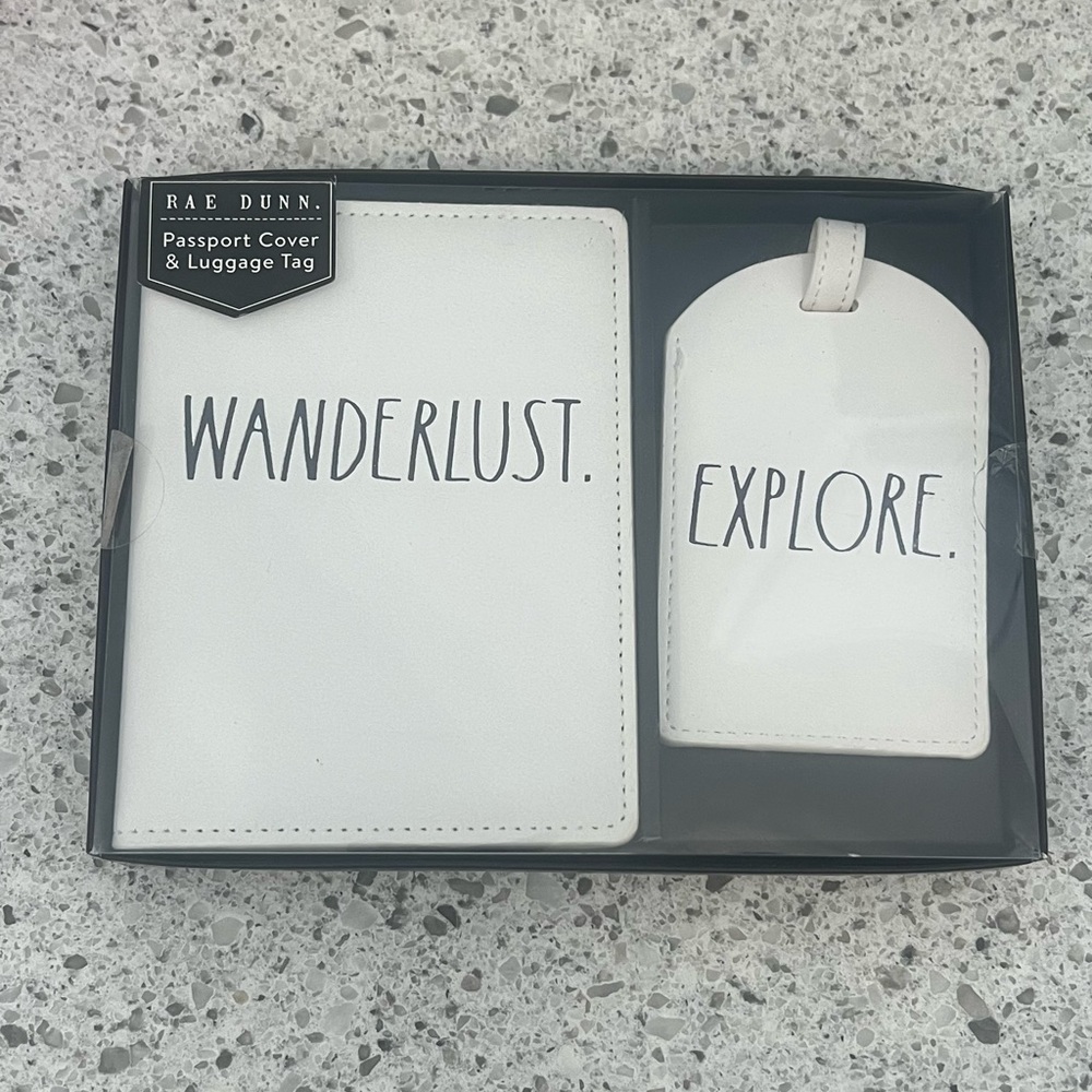 RAE DUNN Passport case & luggage tag